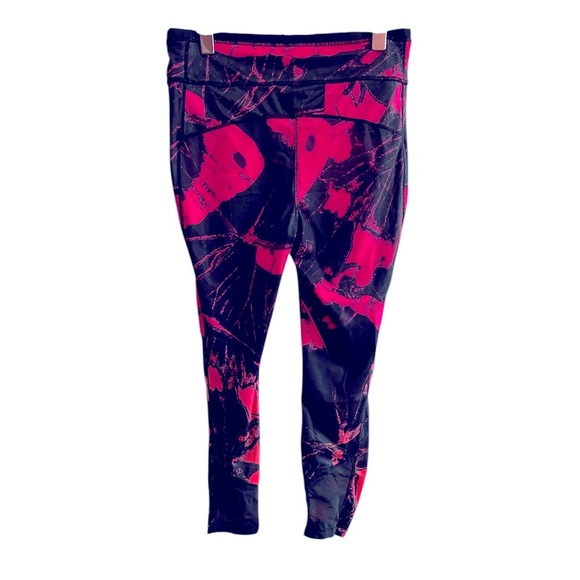 LOLE Women's 7/8 Athletic Leggings - Size Large, Pink and black - Picture 2 of 6